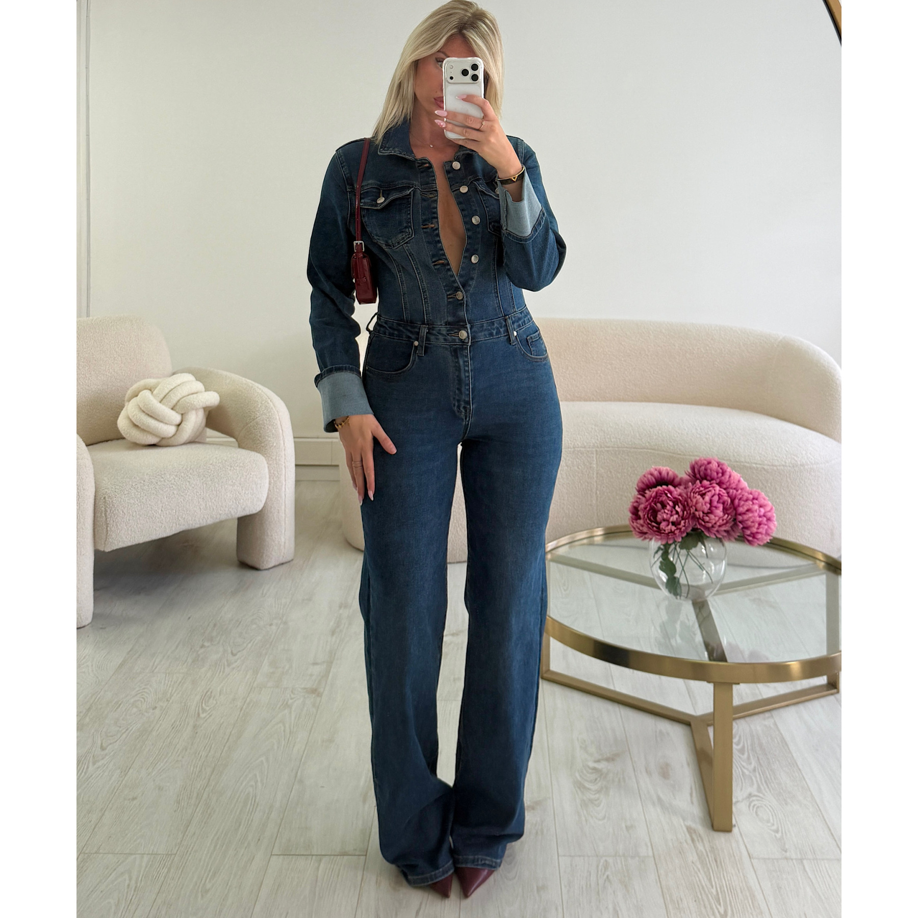 Blue tall jeans jumpsuit - DRESS DESIREE