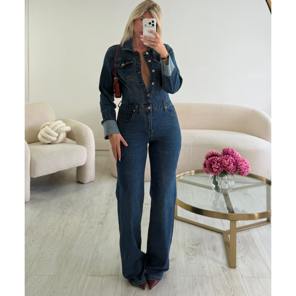Blue tall jeans jumpsuit - DRESS DESIREE