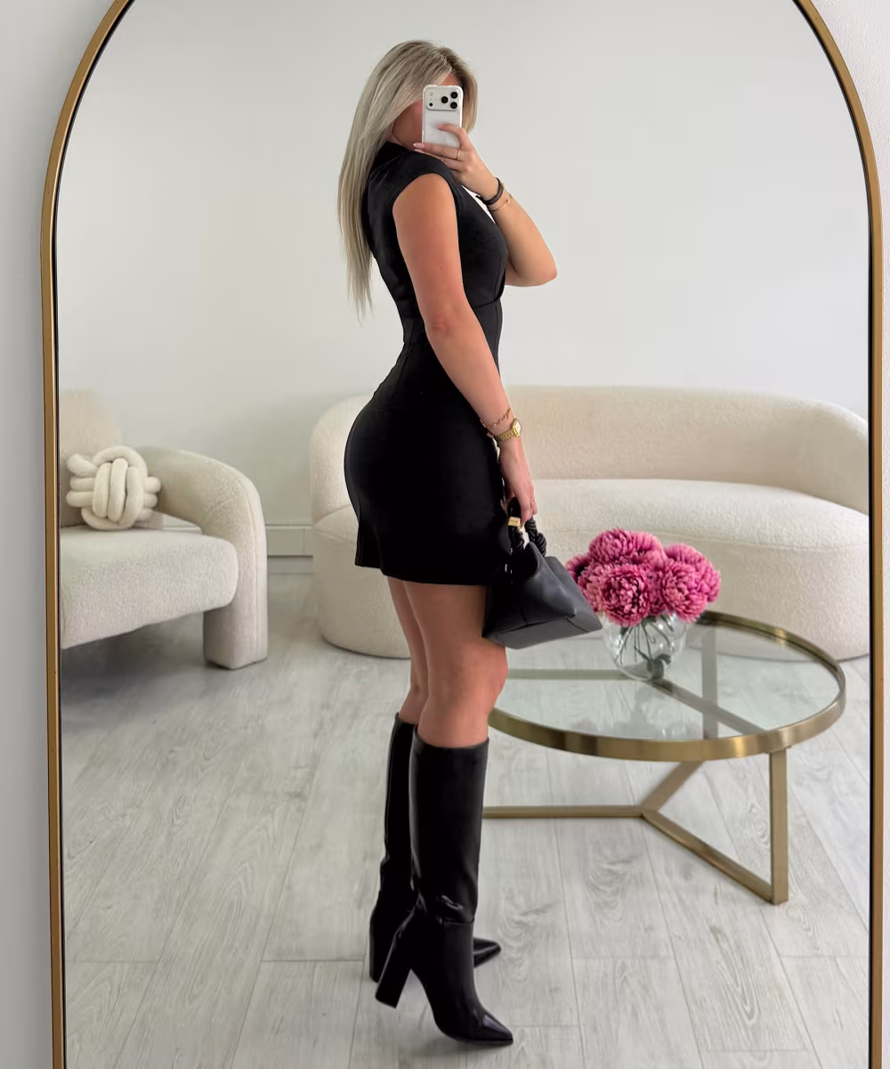 Robe col mao noir