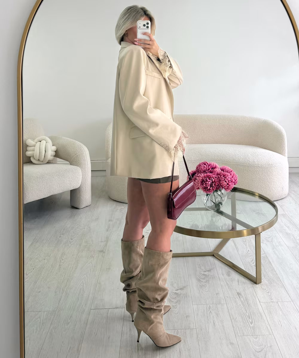 Blazer oversize dos échancré rose pastel - DRESS DESIREE