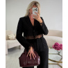 Black lace cropped blazer