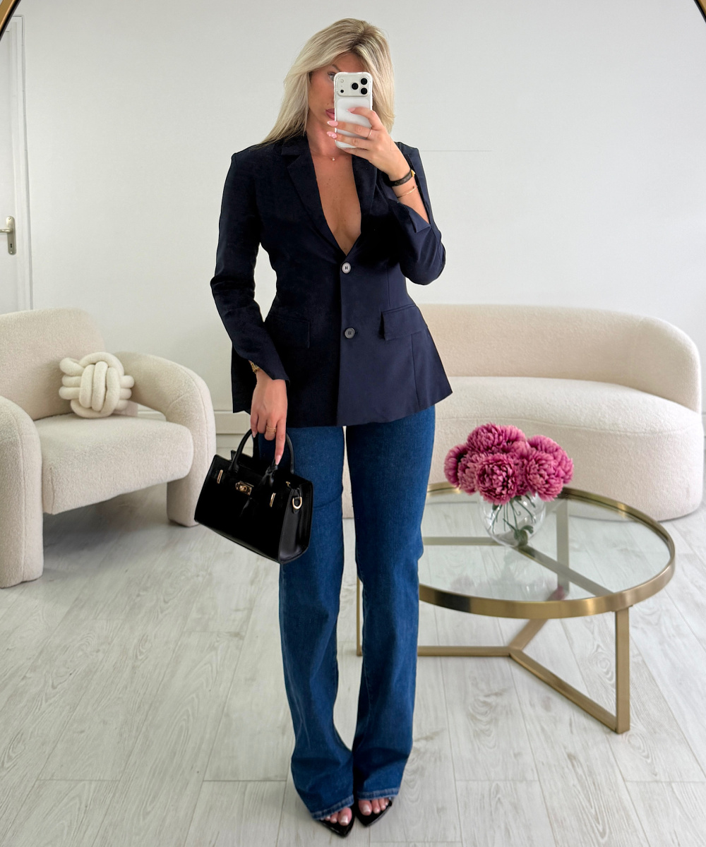 Tall stretch raw flare jeans