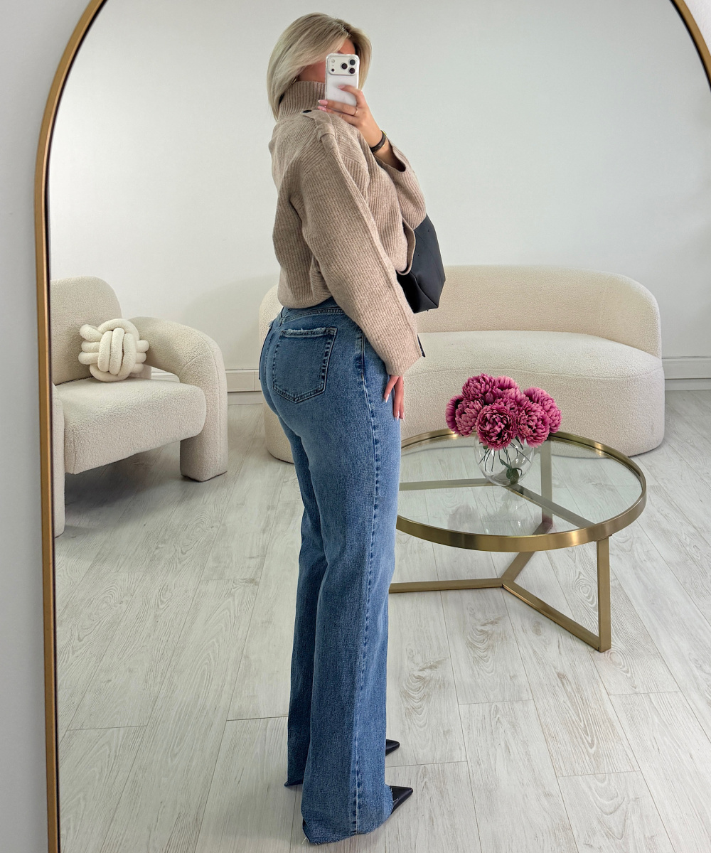 Tall dark blue jeans
