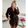 Brown mousseline corset-style shirt