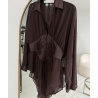 Brown mousseline corset-style shirt