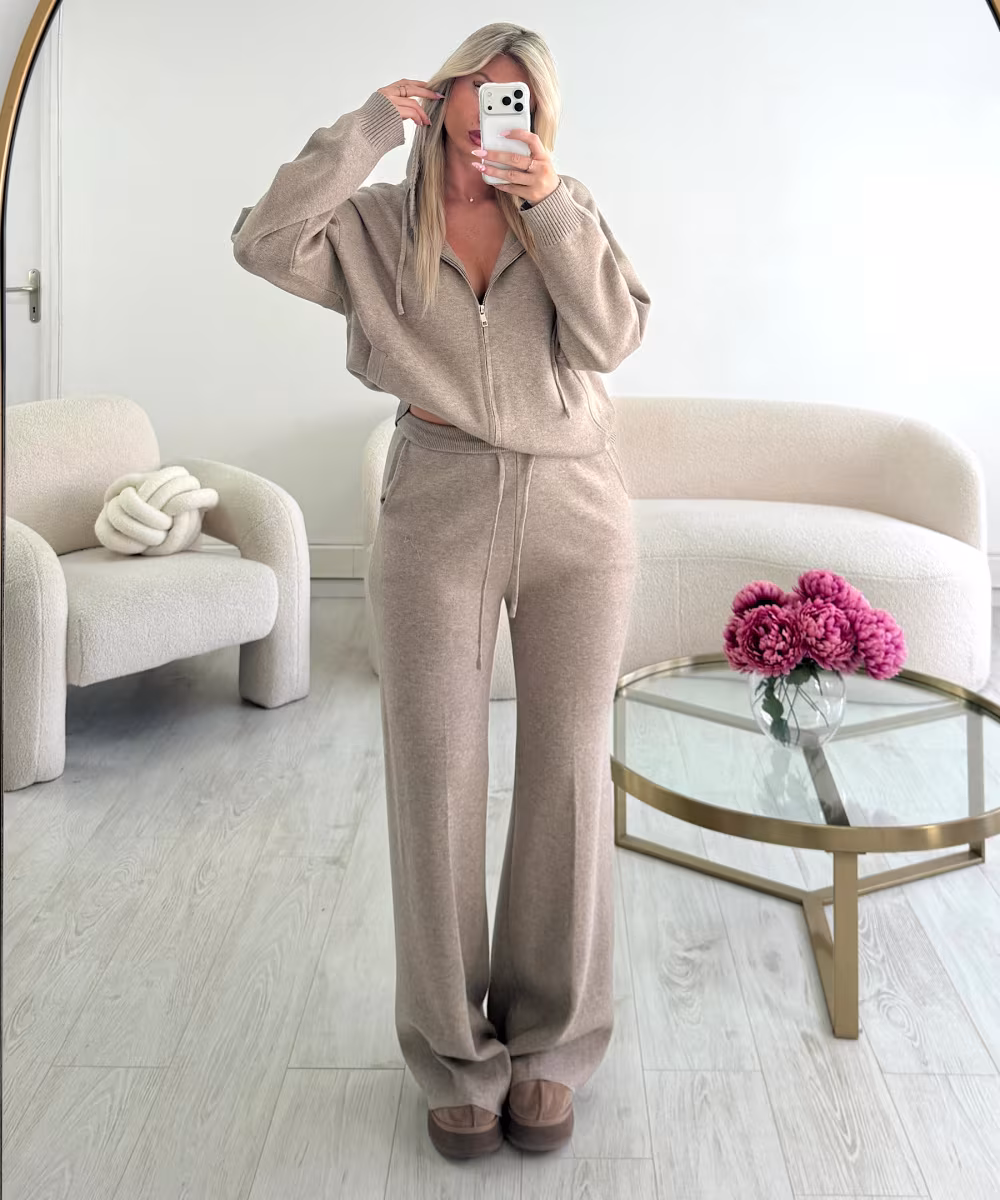 Ensemble pantalon casual taupe