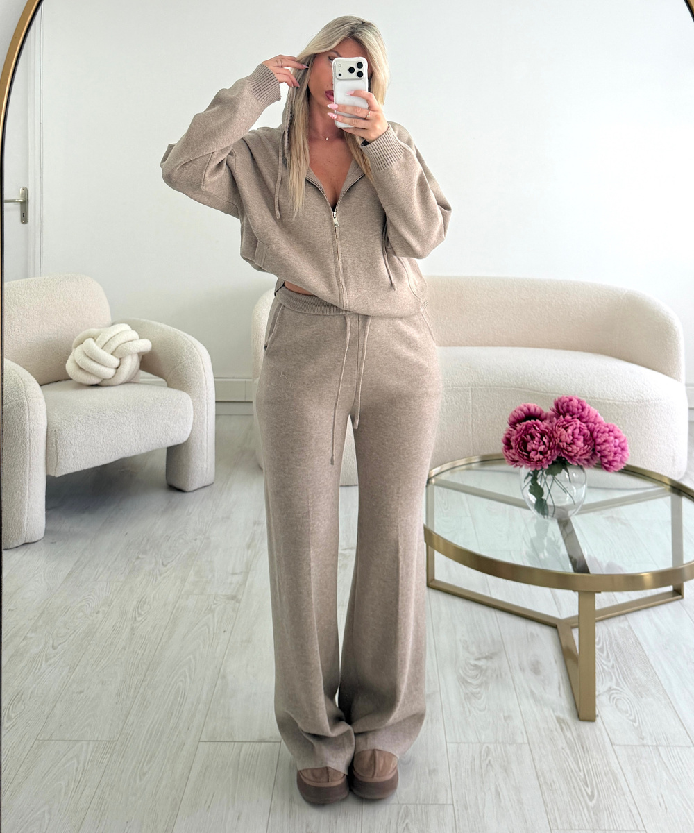 Taupe casual trouser set