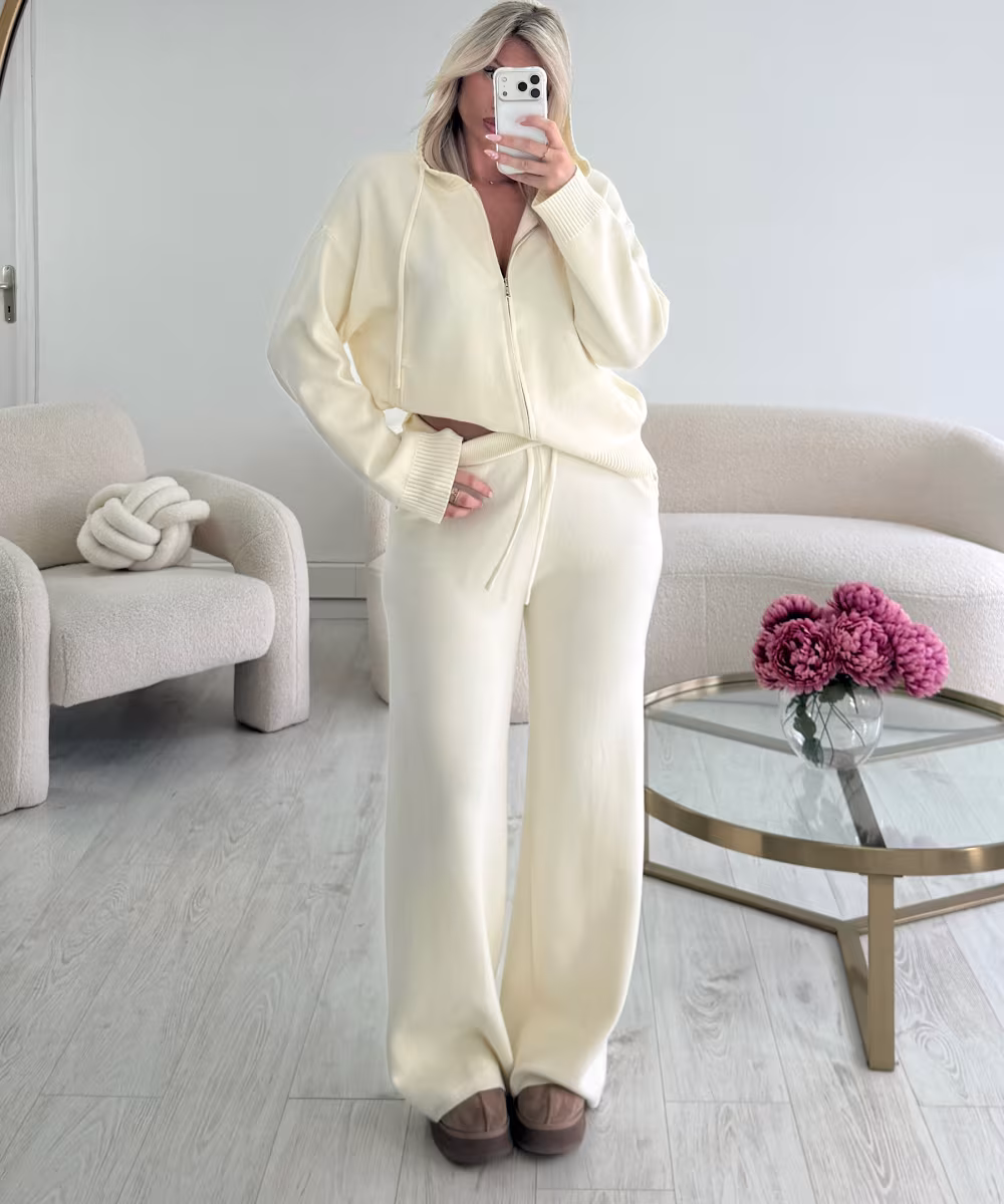 Ensemble pantalon casual crème