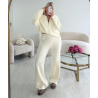 Creamy casual trouser set - DRESS DESIREE