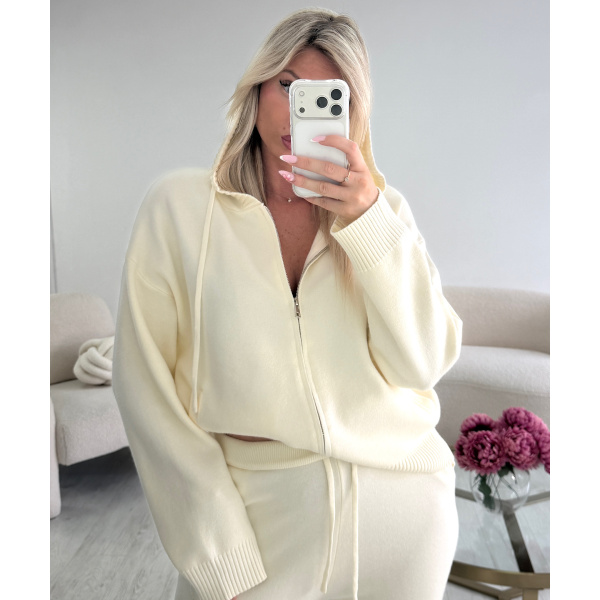 Creamy casual trouser set - DRESS DESIREE