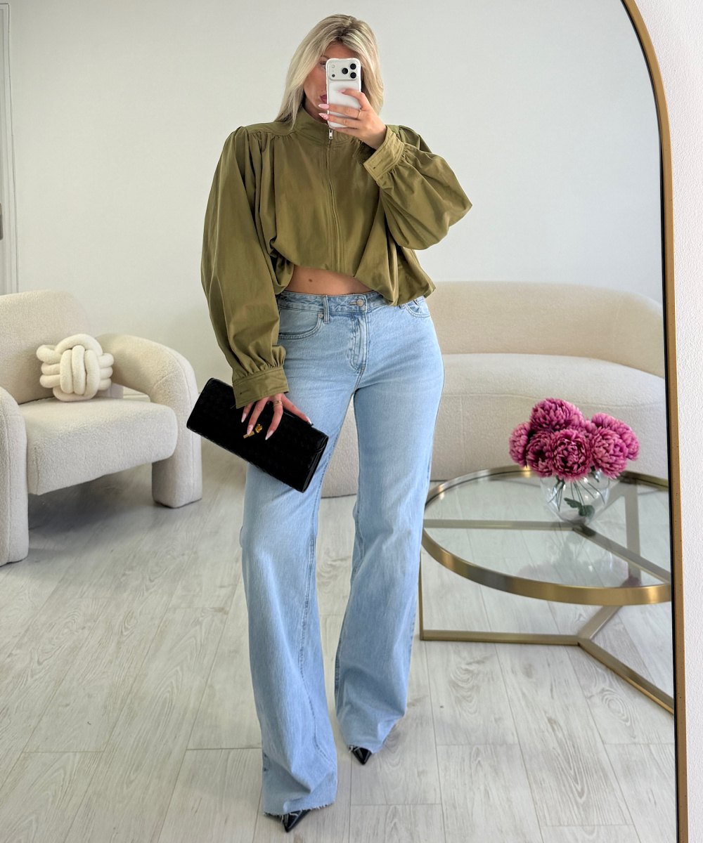 Light blue extra-tall wide-leg jeans