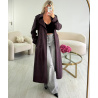Long plum trench coat