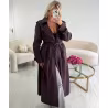 Long plum trench coat