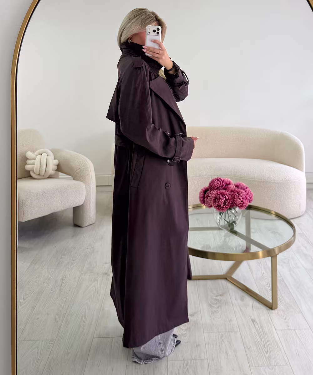 Trench long plum