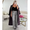 Long plum trench coat