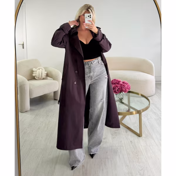 Trench long plum - DRESS DESIREE
