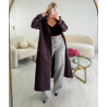 Long plum trench coat
