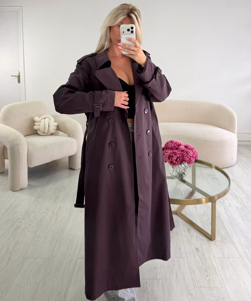 Trench long plum - DRESS DESIREE