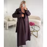 Long plum trench coat