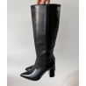 Bottes talons classy simili cuir noires - DRESS DESIREE