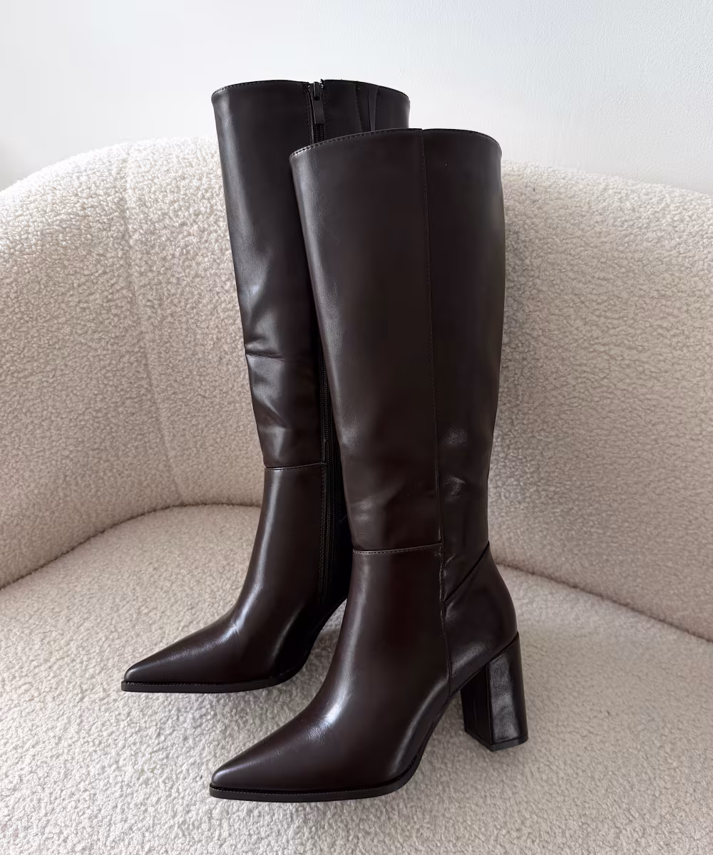 Bottes talons classy simili cuir marron - DRESS DESIREE