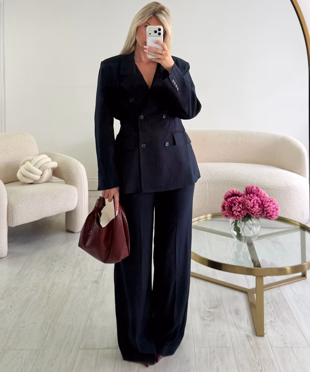 Blazer cintré rayures bleu marine DRESS DESIREE