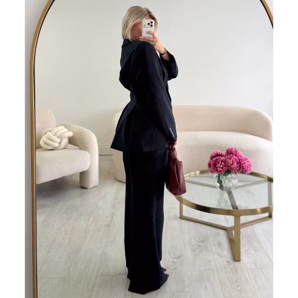 Pantalon tall rayures bleu marine  - DRESS DESIREE