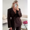 Blazer cintré rayures choco DRESS DESIREE