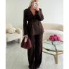Pantalon tall rayures marron  - DRESS DESIREE