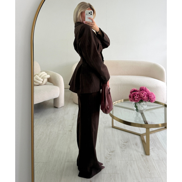 Pantalon tall rayures marron  - DRESS DESIREE