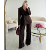 Pantalon tall rayures marron  - DRESS DESIREE
