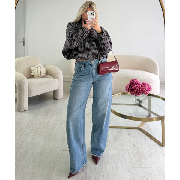 Bombers carreaux choco/bleu - DRESS DESIREE