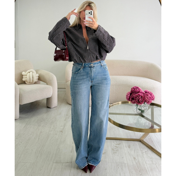 Bombers carreaux choco/bleu - DRESS DESIREE