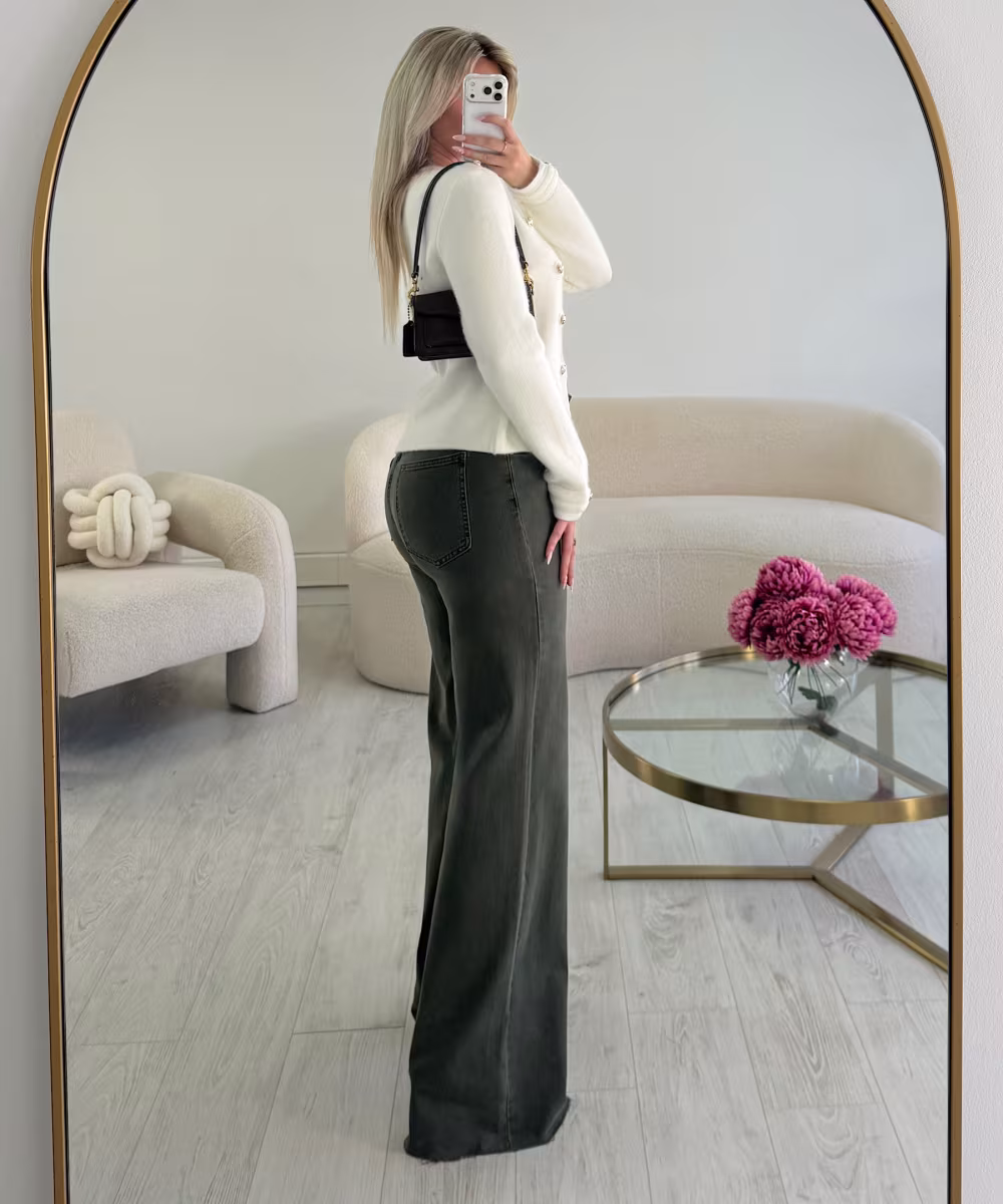 Jeans extra tall wide leg kaki