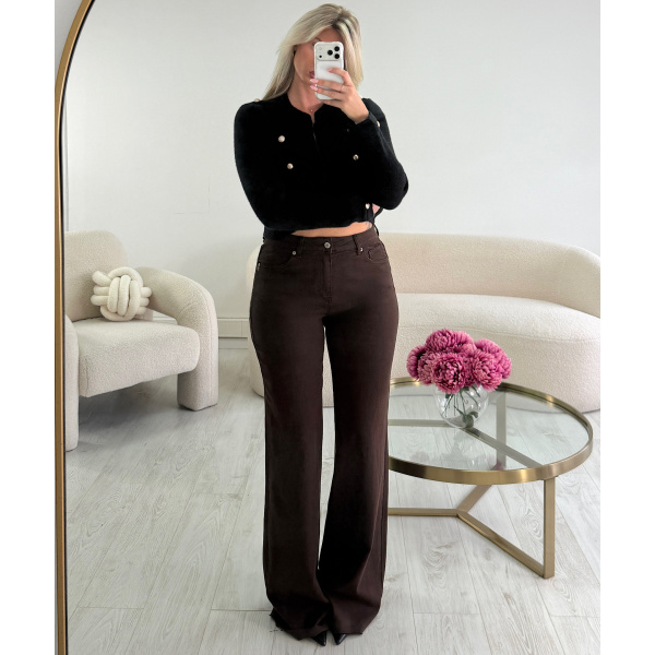 Jeans extra tall marron wide leg - DRESS DESIREE