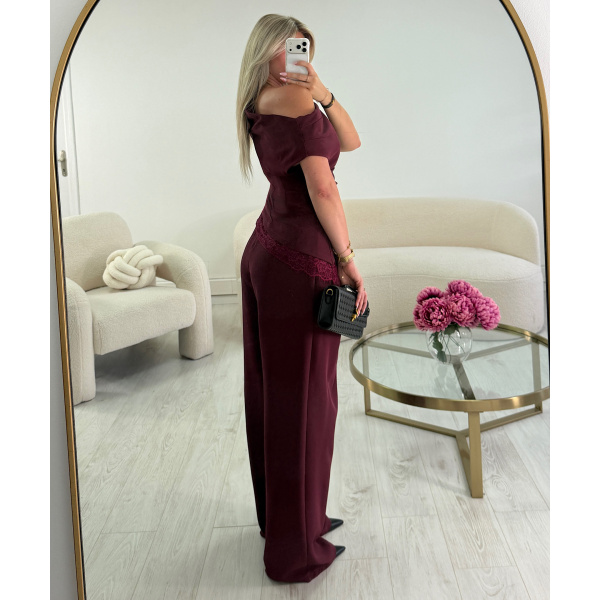 Extra tall burgundy pleated trousers DRESS DESIREE