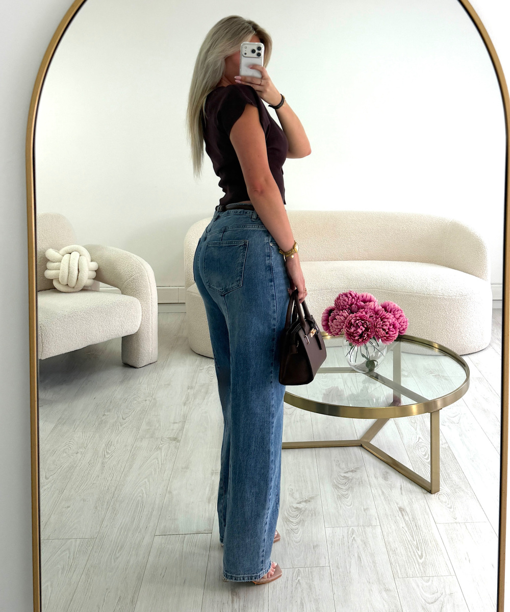 Blue extra-tall balloon jeans