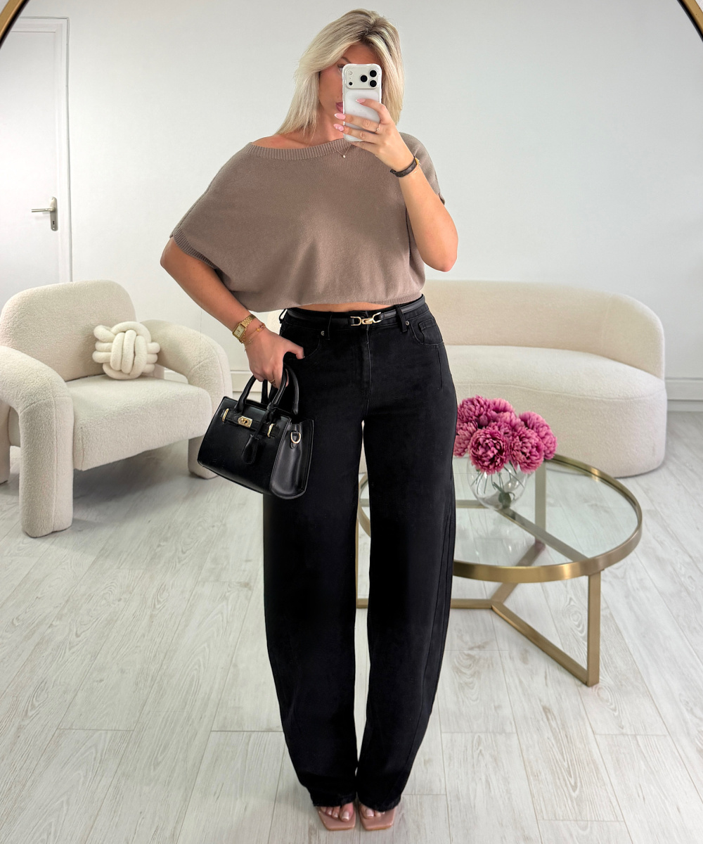 Black extra-tall balloon jeans - DRESS DESIREE
