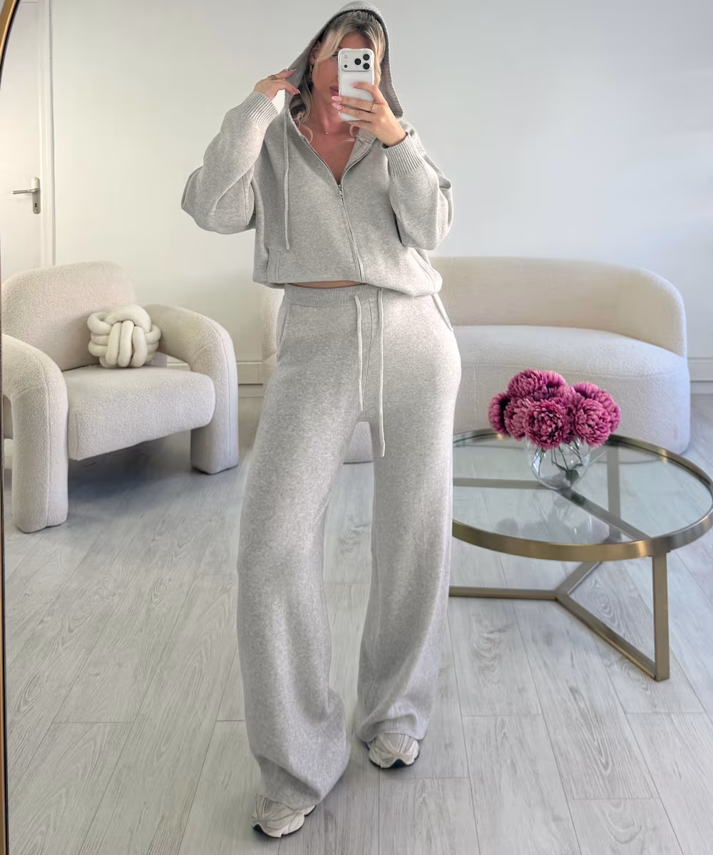 Ensemble pantalon casual gris chiné - DRESS DESIREE