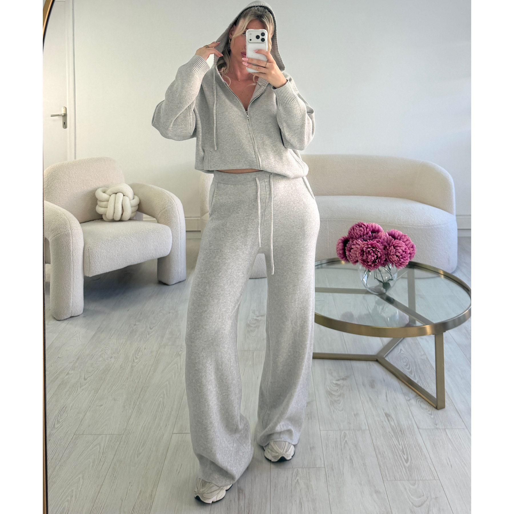 Ensemble pantalon casual gris chiné - DRESS DESIREE