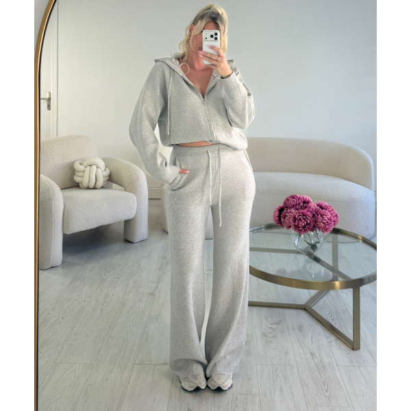 Ensemble pantalon casual gris chiné - DRESS DESIREE