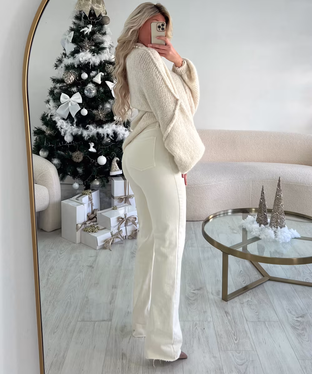 Jeans tall crème