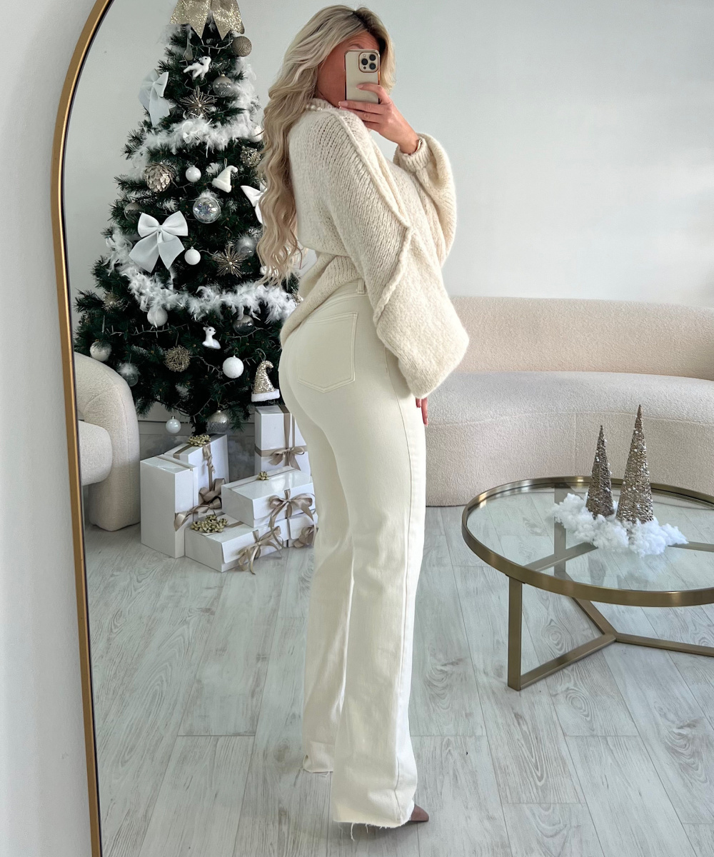 Tall crème jeans