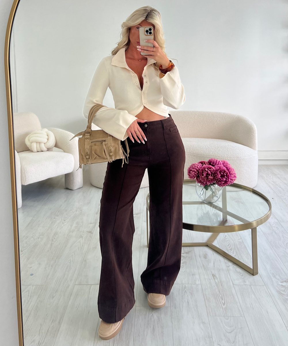 Standard brown wide leg jeans - DRESS DESIREE