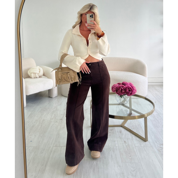 Standard brown wide leg jeans - DRESS DESIREE