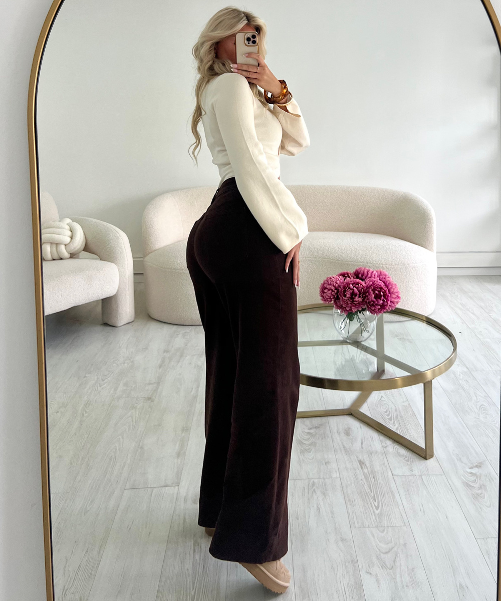 Standard brown wide leg jeans