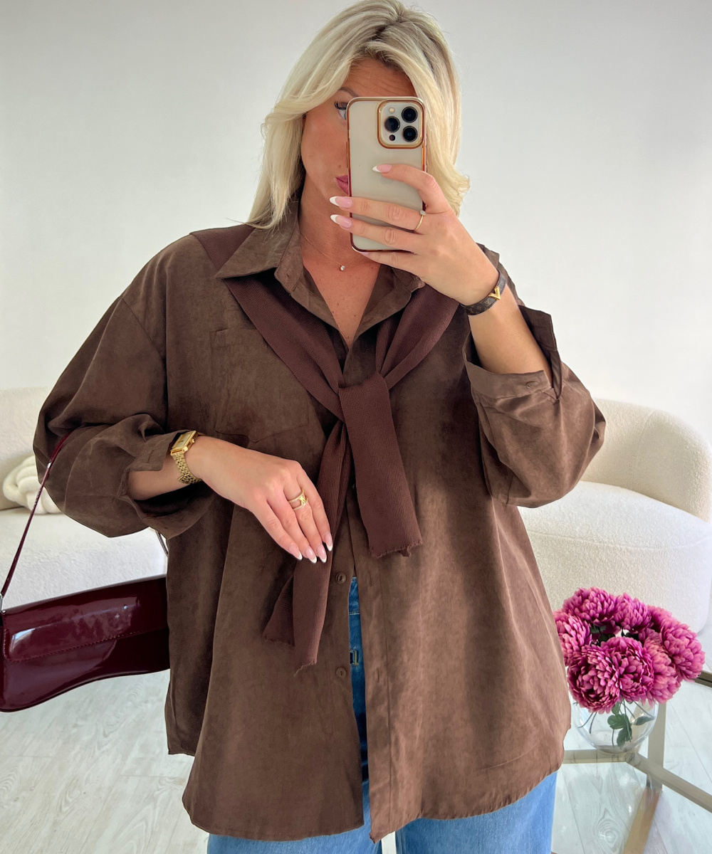 Chocolate suede shirt – Duo Polo