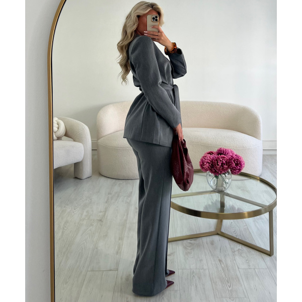 Grey heather fitted/straight blazer