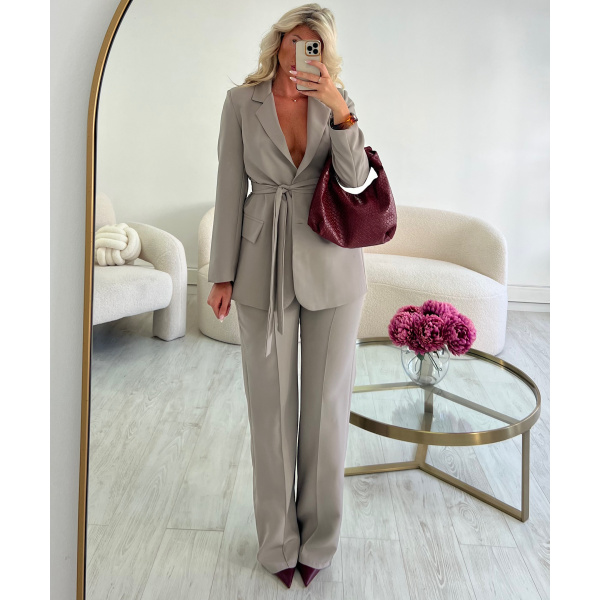 Mocca heather fitted/straight blazer