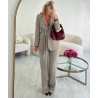 Mocca heather fitted/straight blazer